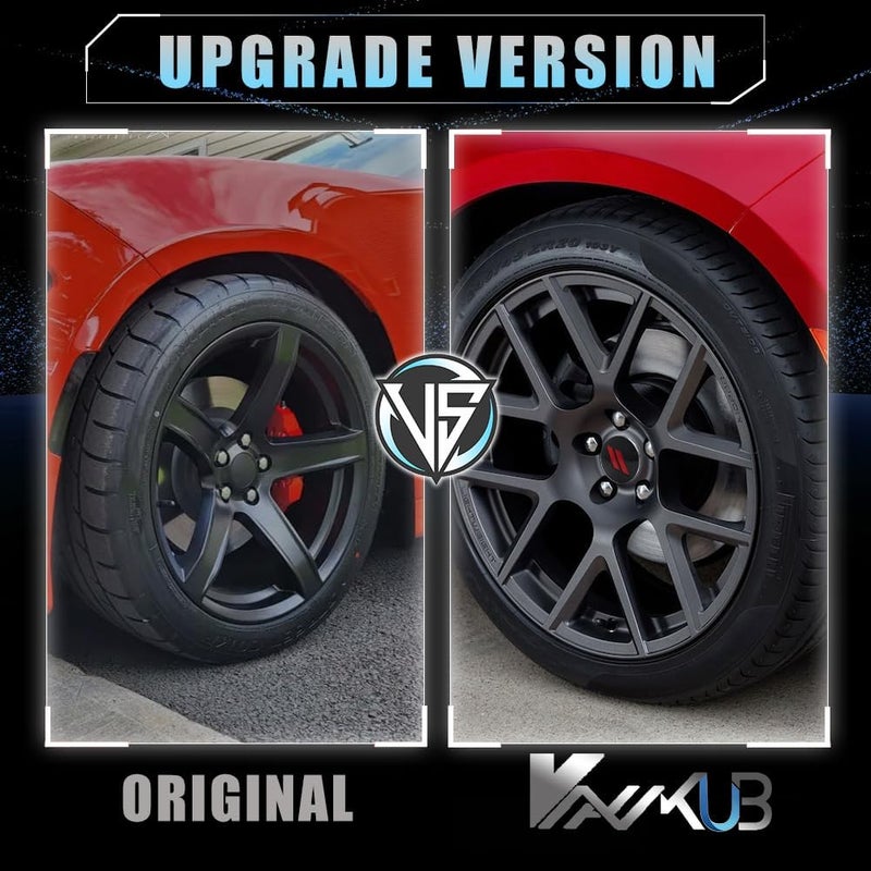 VANKUB 4pcs Wheel Center Cap 63mm/2.5 inches Slash Covers Hub Cap Emblem Badge for Dodge Charger Challenger Durango Hornet Dart R/T SRT Magnum Nitro Journey Caliber Avenger (Black & Red) - Image 2